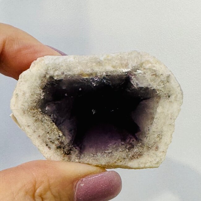 Trapiche Amethyst Point Specimen Small - Amazon Rainforest - One Polished Face - Rough Raw Natural