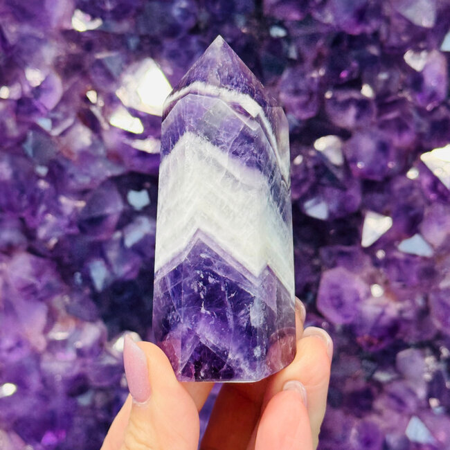 Chevron (Dream) Amethyst Tower Generator Point - Large 4-7"