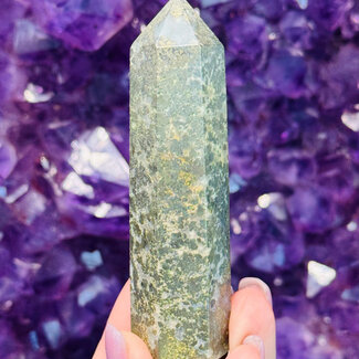 Pyrite & Agate Tower Point Generator- Medium (3-4")