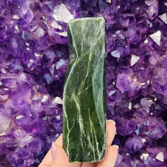 Green Nephrite Jade Free Form Freeform - Medium