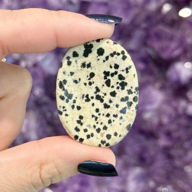 Dalmatian Jasper Worry (Thumb Fidget Relaxation Pocket) Stones - Medium Oval