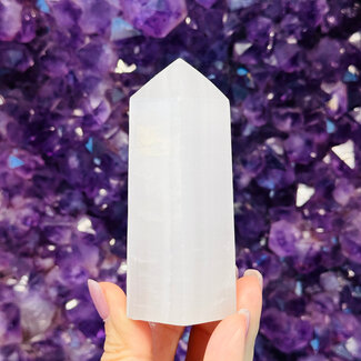 Pink Calcite Tower Point Generator - Large