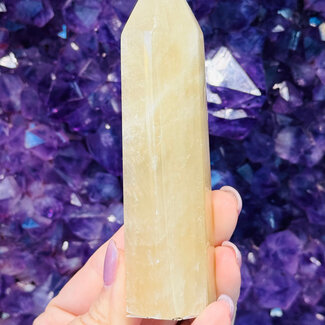 Honey Yellow Calcite Tower Generator Point - Large (4 - 5")