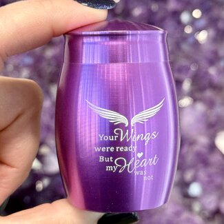 Urn Engraved "Your Wings" - Purple Cremation