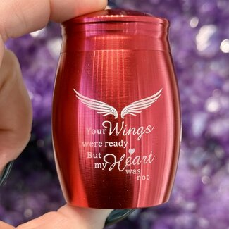 Urn Engraved "Your Wings" - Red Cremation