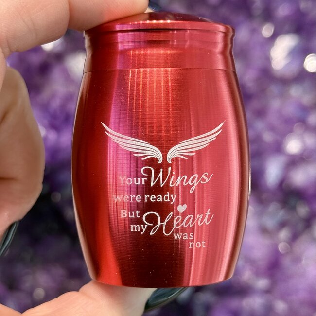 Urn Engraved "Your Wings" - Red Cremation