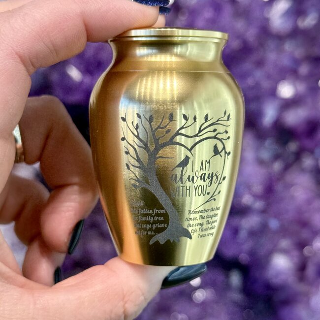 Urn Engraved "Aways With You" - Gold (Plated) Cremation