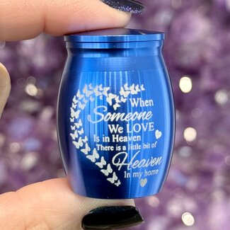 Urn Engraved "When Someone We Love" - Blue Cremation