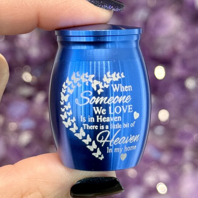 Urn Engraved "When Someone We Love" - Blue Cremation