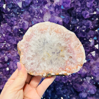 Pink Amethyst Slice Slab Flat - Large