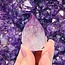 Clear Quartz & Amethyst Faceted Flame - Small 1.5"