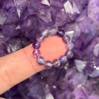 Amethyst Rings - Beaded Stretch Gemstone Adjustable