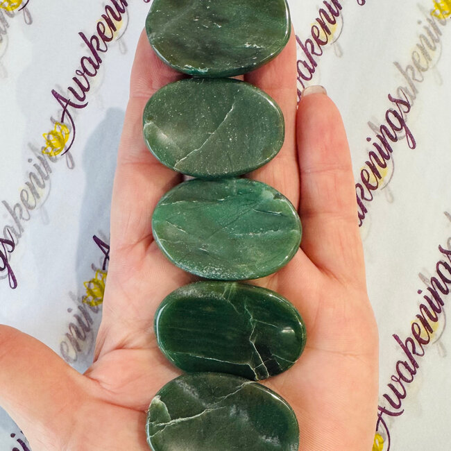 Bowenite (Serpentine Antigorite) Worry (Thumb Fidget Relaxation Pocket) Stones - Medium Oval