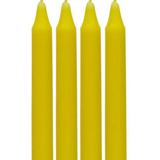 Mini Magic Magick Ritual Spell Chime Candles - Yellow  4-5" - Pure Clarity Creativity Confidence Intellect