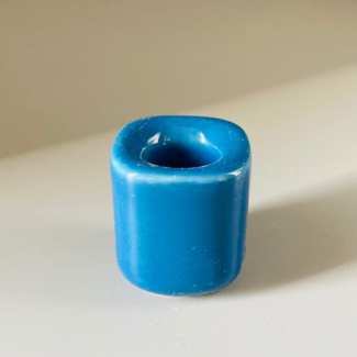 Mini Magic Ritual Candle Holder Teal Aqua 1" Ceramic - Chime Spell