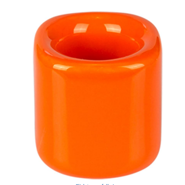 Mini Magic Ritual Candle Holder Orange 1" Ceramic - Chime Spell