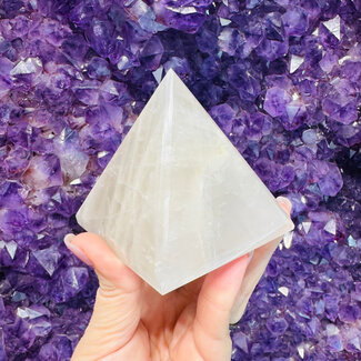 Clear Quartz Pyramid with Rainbow Inclusions - 2.75-3"