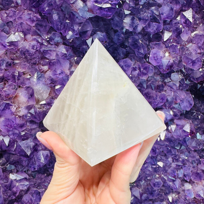 Clear Quartz Pyramid with Rainbow Inclusions - 2.75-3"