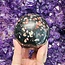 Black Plum Blossom Jade Sphere Orb - 80mm Specimen