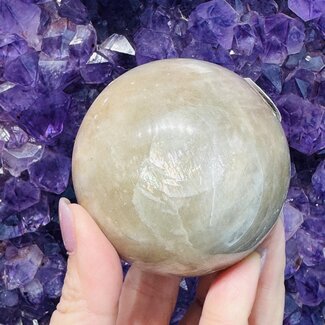 Sunstone with Moonstone Inclusion Sphere Orb-65mm Specimen
