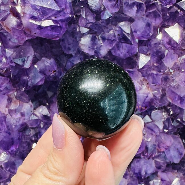 Green Sandstone (Goldstone) Sand Stone Sphere Orb - 40 - 45mm