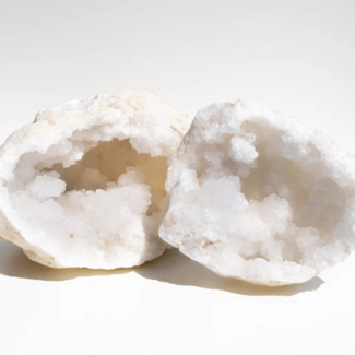 Clear Crystal Quartz Geodes - Medium (Pair Set)
