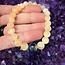 Golden Selenite (Satin Spar Gypsum) w/ 9mm Blue Richterite Bracelets - 8mm