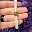 Selenite (Satin Spar Gypsum) with AAA Grade Green Sapphire - 8mm