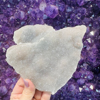 Light Amethyst Druzy Slab Slice  - Large