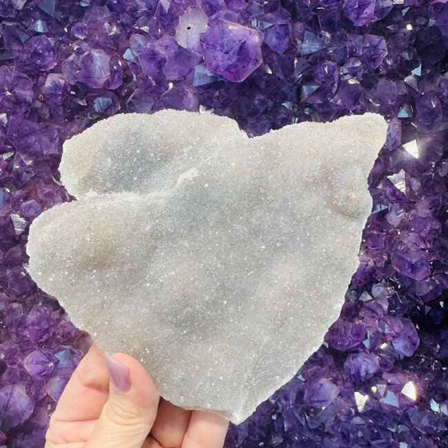 Light Amethyst Druzy Slab Slice  - Large