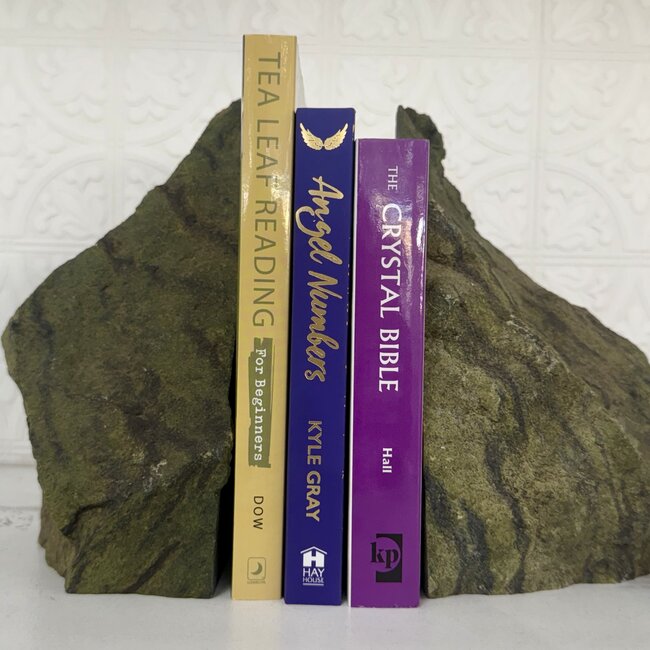 Serpentine Bookends Book Ends - XL Pair/Set - (8") - Rough Raw Natural