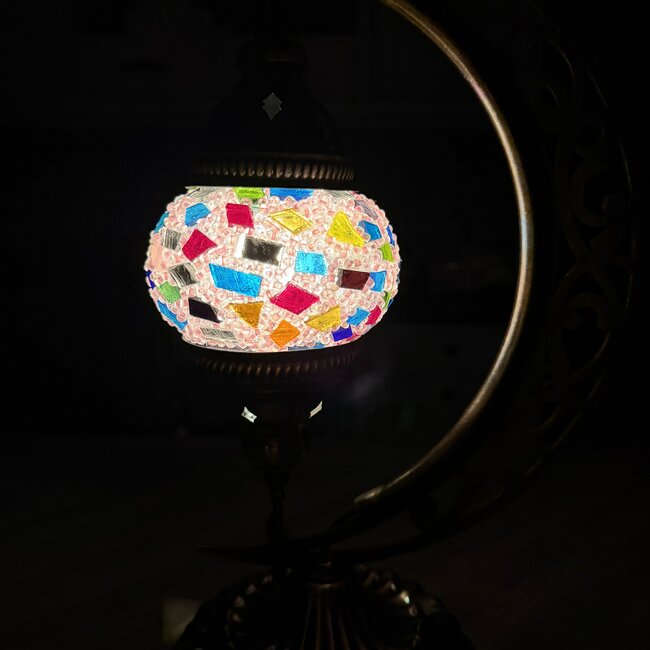 Turkish Crescent Moon Table Lamp #26 - Small Globe