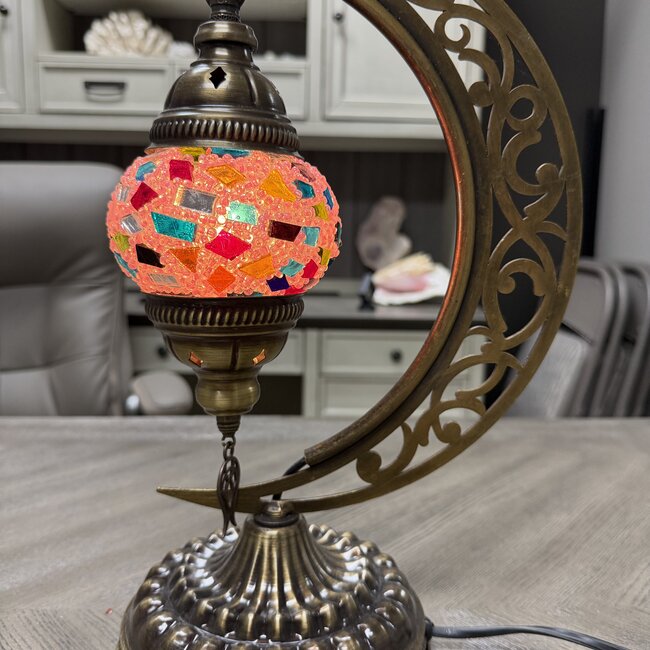 Turkish Crescent Moon Table Lamp #26 - Small Globe