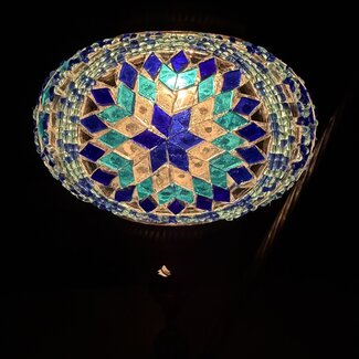 Turkish Mosaic Table Lamp #30 - Swan Neck - Medium Globe