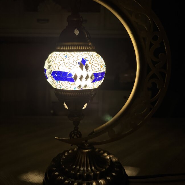 Turkish Crescent Moon Table Lamp #25 - Small Globe