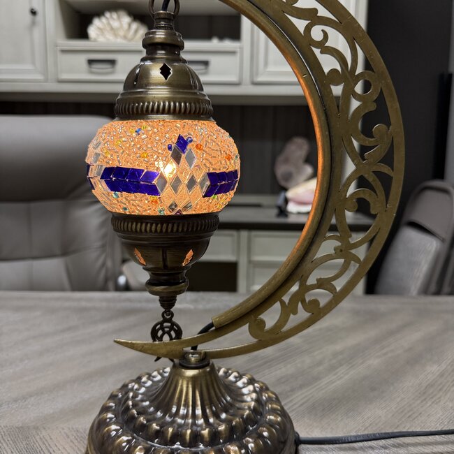 Turkish Crescent Moon Table Lamp #25 - Small Globe