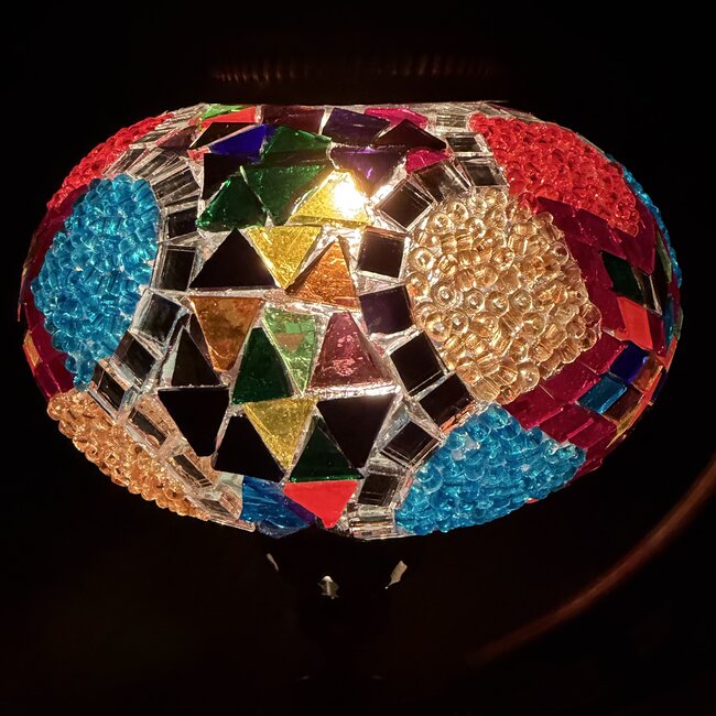 Turkish Mosaic Table Lamp #37 - Swan Neck - Medium Globe