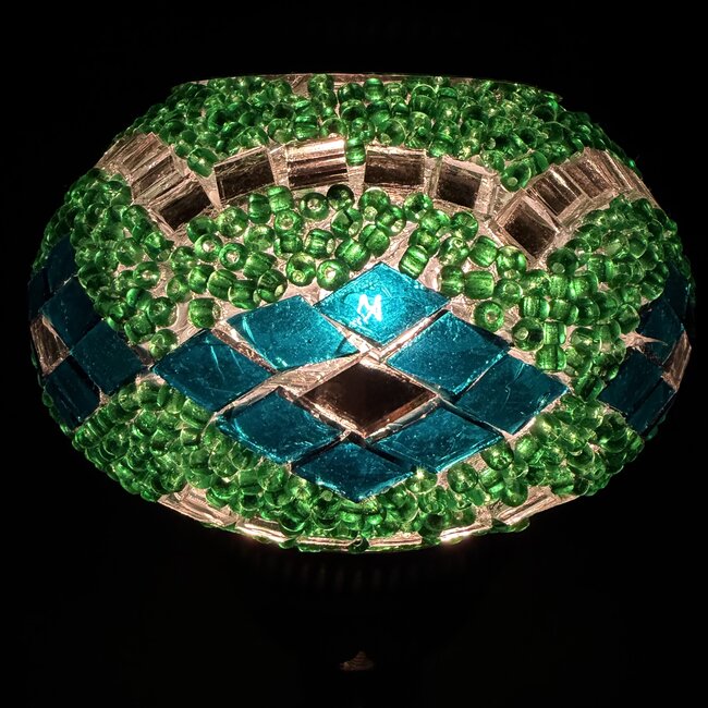 Turkish Mosaic Table Lamp #29 - Small Globe