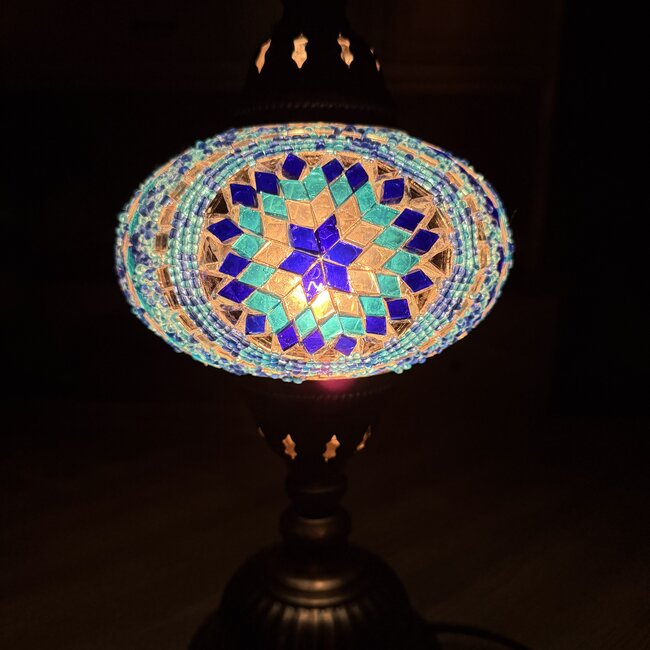 Turkish Mosaic Table Lamp #17 - Medium Globe