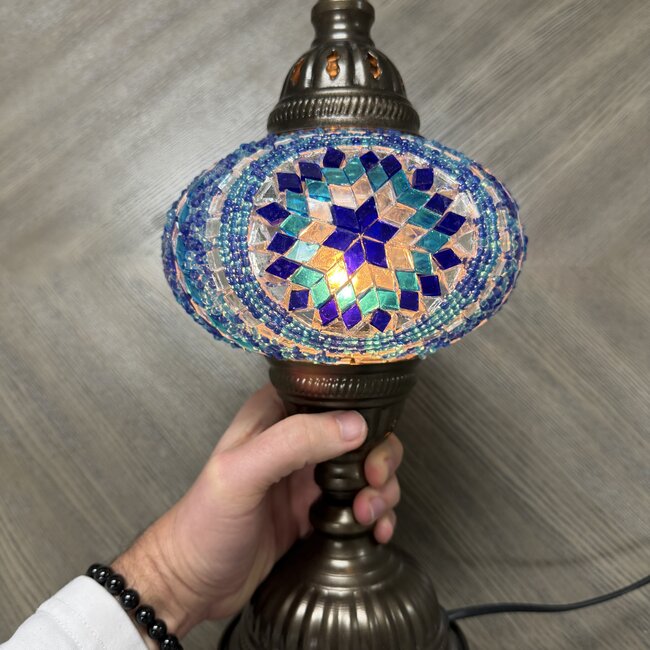 Turkish Mosaic Table Lamp #17 - Medium Globe