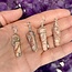 Rhodochrosite Pendants - Wire Wrapped Faceted Points - Silver Plated