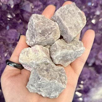 Pink Ruby Red (Rubellite) Tourmaline in Lepidolite (Unicorn Stone) - Rough