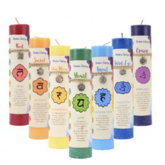 Root Chakra Pillar Candle & Charm - 7"