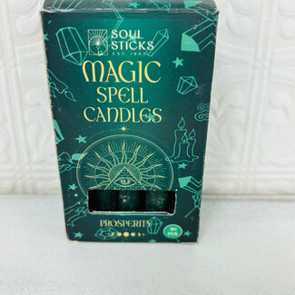 Mini Magic Magick Ritual Spell Chime Candles (Pack of 20) - Dark Green 4-5" - Prosperity Growth Healing