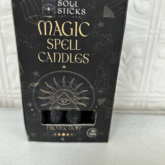 Mini Magic Magick Ritual Spell Chime Candles (Pack of 20) - Black 4-5" - Protection Banishing Transformation