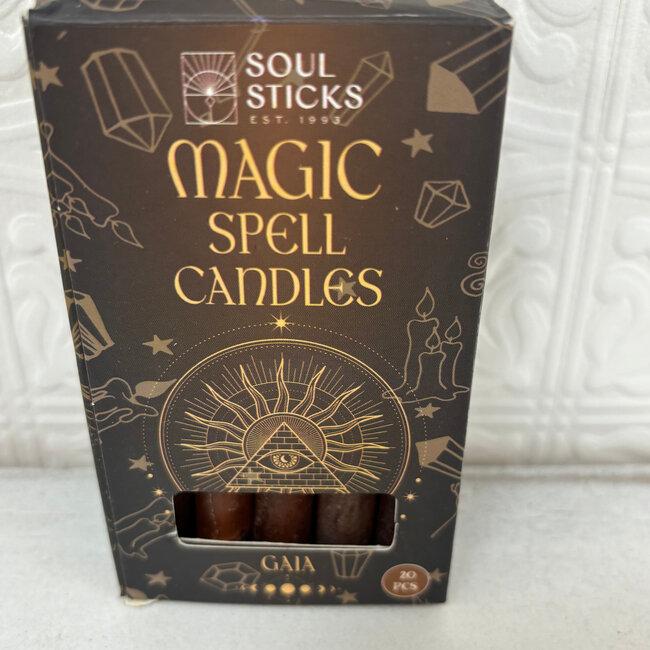 Mini Magic Magick Ritual Spell Chime Candles (Pack of 20) - Amber Brown  4-5" - Gaia Earth Stability Grounding