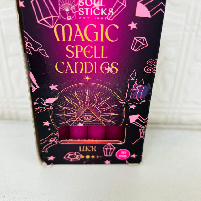Mini Magic Magick Ritual Spell Chime Candles (Pack of 20) - Dark Fuchsia Pink 4-5" - Luck Emotional Healing Friendship Self Care