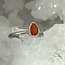 Carnelian Rings - Size 5 Teardrop Pear Faceted Stackable - Bezel Set Sterling Silver