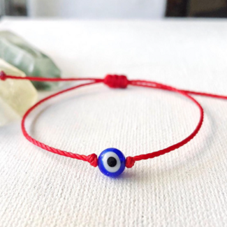 Evil Eye Bracelets - Red Simple Adjustable - Parachute Blue Eye String Protection
