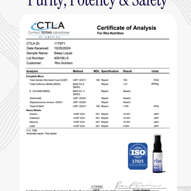 Liposomal Sleep Formula - Rho Nutrition